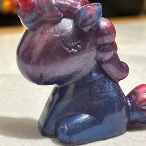Mystical Blue and Purple Unicorn Sculpture
